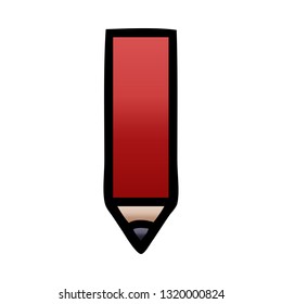 gradient shaded cartoon of a red pencil