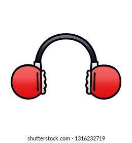 gradient shaded cartoon of a retro headset