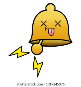 gradient shaded cartoon of a ringing bell