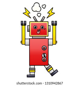 caricatura sombreada de gradiente de un robot