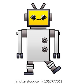 caricatura sombreada de gradiente de un robot
