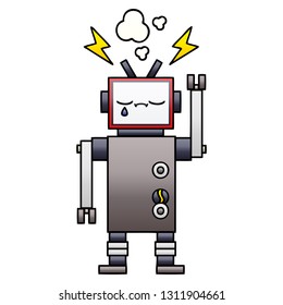 caricatura sombreada de gradiente de un robot