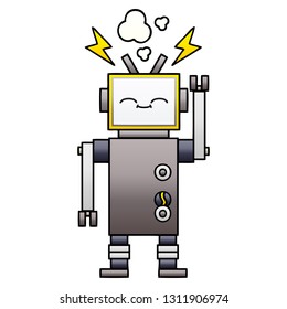 caricatura sombreada de gradiente de un robot