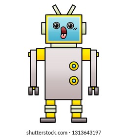 gradient shaded cartoon of a robot