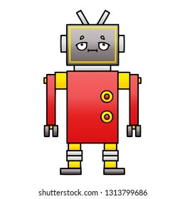 caricatura sombreada de gradiente de un robot