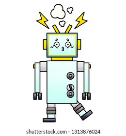 gradient shaded cartoon of a robot