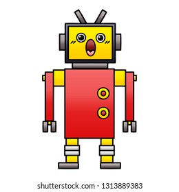 gradient shaded cartoon of a robot
