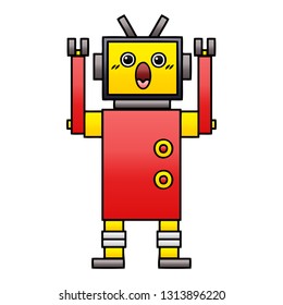 Farbverlauf-Cartoon eines Roboters