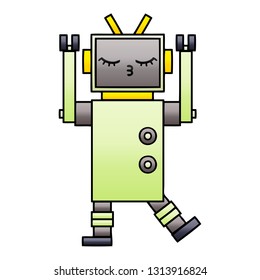 caricatura sombreada de gradiente de un robot