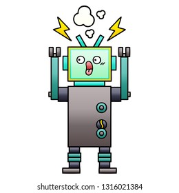 gradient shaded cartoon of a robot