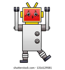 caricatura sombreada de gradiente de un robot