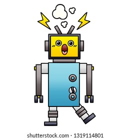 caricatura sombreada de gradiente de un robot