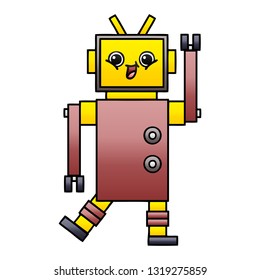 caricatura sombreada de gradiente de un robot