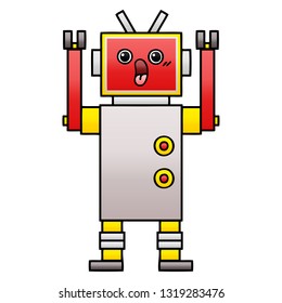 gradient shaded cartoon of a robot
