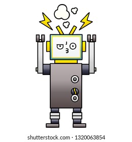 gradient shaded cartoon of a robot