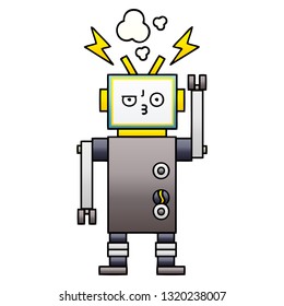 gradient shaded cartoon of a robot