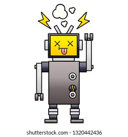 caricatura sombreada de gradiente de un robot