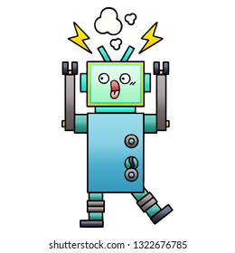 caricatura sombreada de gradiente de un robot