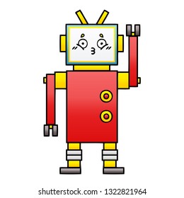 caricatura sombreada de gradiente de un robot