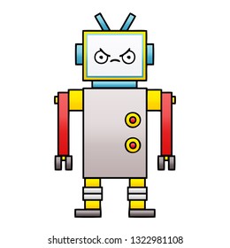 caricatura sombreada de gradiente de un robot