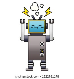 Farbverlauf-Cartoon eines Roboters