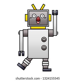 caricatura sombreada de gradiente de un robot