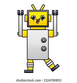 gradient shaded cartoon of a robot