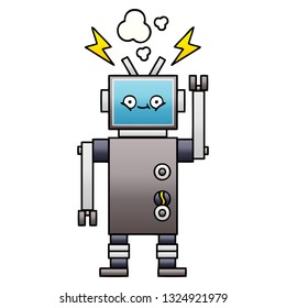 caricatura sombreada de gradiente de un robot