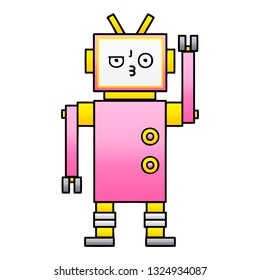caricatura sombreada de gradiente de un robot
