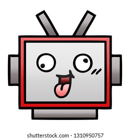 gradient shaded cartoon of a robot head