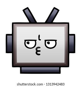 gradient shaded cartoon of a robot head
