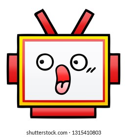 caricatura sombreada de gradiente de una cabeza robot
