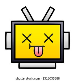 gradient shaded cartoon of a robot head