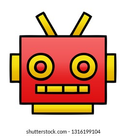 gradient shaded cartoon of a robot head