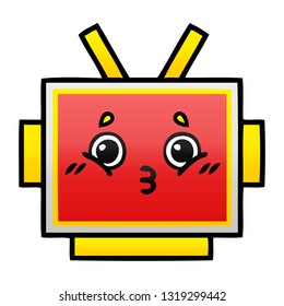 gradient shaded cartoon of a robot head