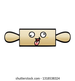 Farbverlauf-Cartoon eines rollenden Pins