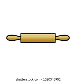 Farbverlauf-Cartoon eines rollenden Pins