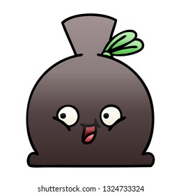 gradient shaded cartoon of a sack