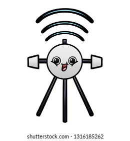 Farbverlauf-schattige Cartoon eines Satelliten