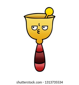 caricatura sombreada degradada de una campana escolar