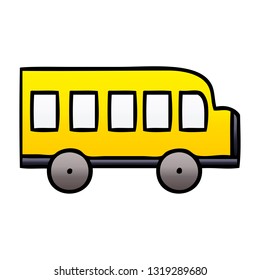 caricatura sombreada de gradiente de un autobús escolar