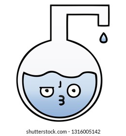 caricatura sombreada de gradiente de un experimento científico 