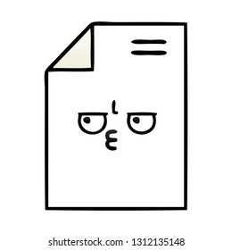 caricatura sombreada de degradado de una hoja de papel