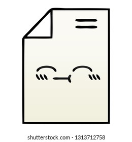 caricatura sombreada de degradado de una hoja de papel