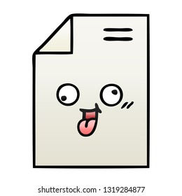 caricatura sombreada de degradado de una hoja de papel 