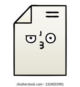 gradient shaded cartoon of a sheet of paper 