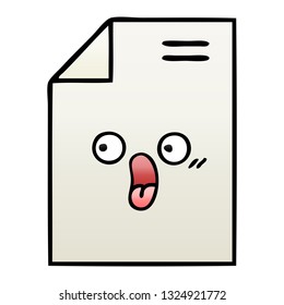 caricatura sombreada de degradado de una hoja de papel 