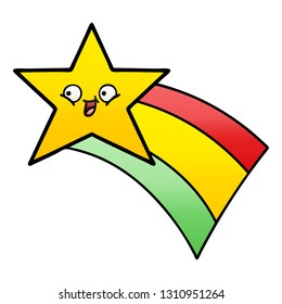 caricatura sombreada de gradiente de una estrella arcoiris en fusilamiento