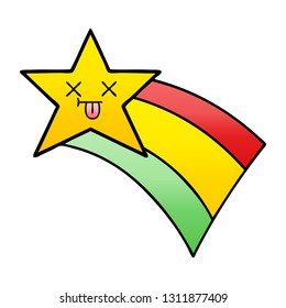 gradient shaded cartoon of a shooting rainbow star