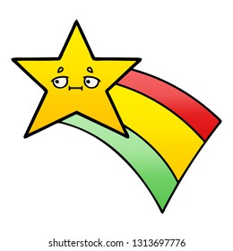 caricatura sombreada de gradiente de una estrella arcoiris en fusilamiento